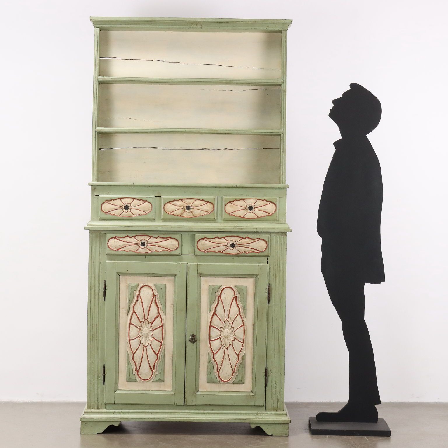 Ancien Double Top Cupboard Baroque Fir Italy XX Century photo furniture