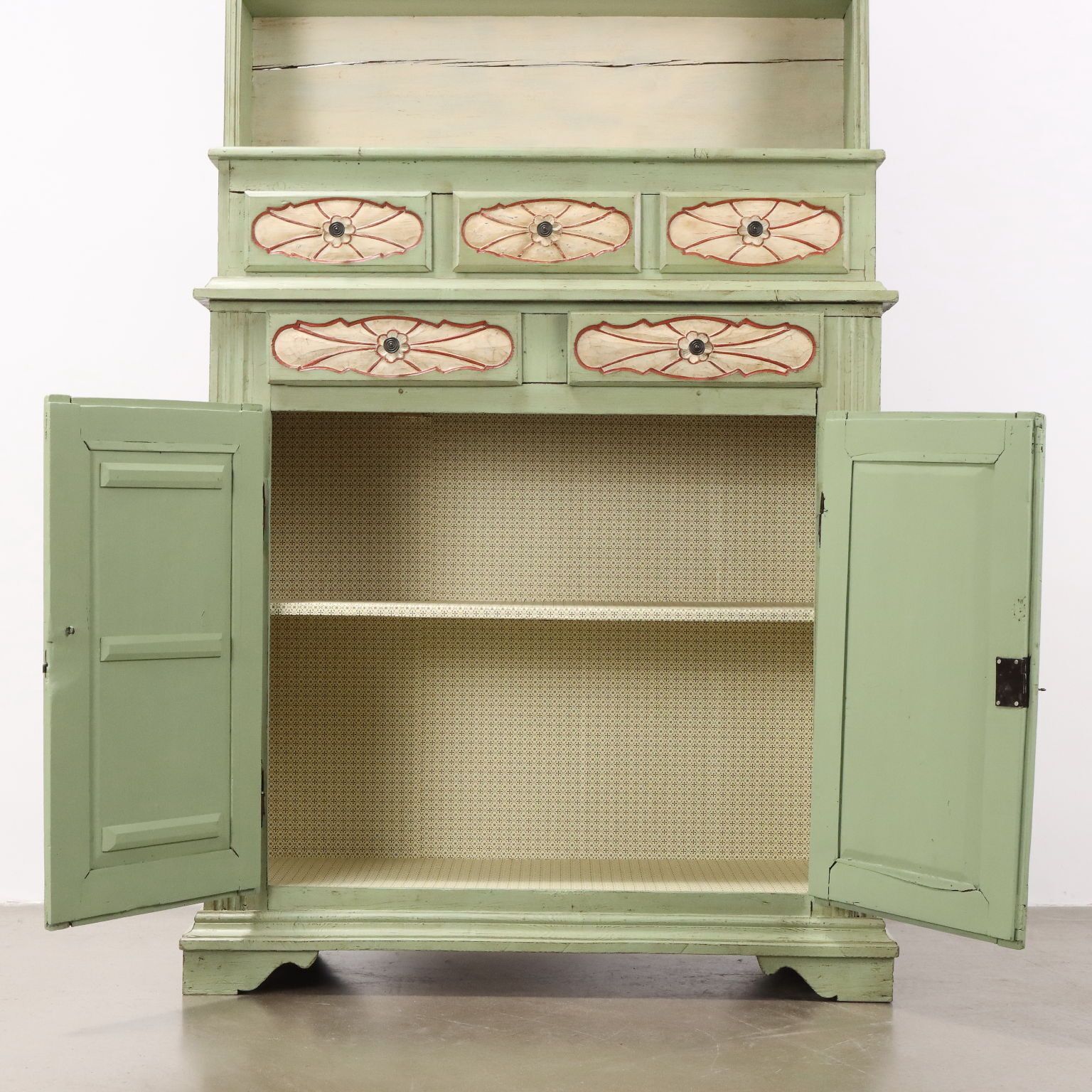 Ancien Double Top Cupboard Baroque Fir Italy XX Century photo Furniture