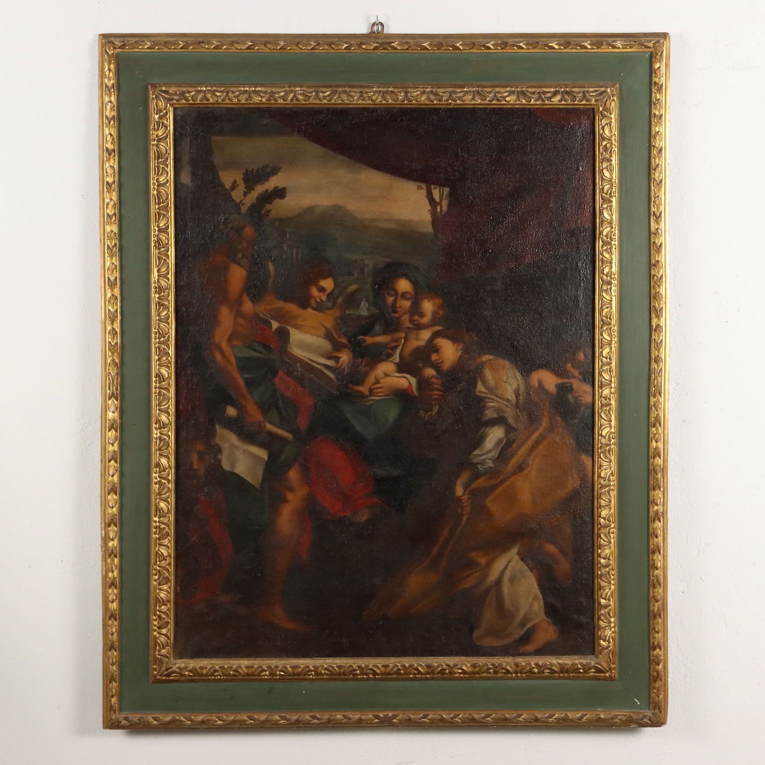 Antique Painting The Virgin Mary Of St. Jerome Oil On Canvas '600 photo furniture