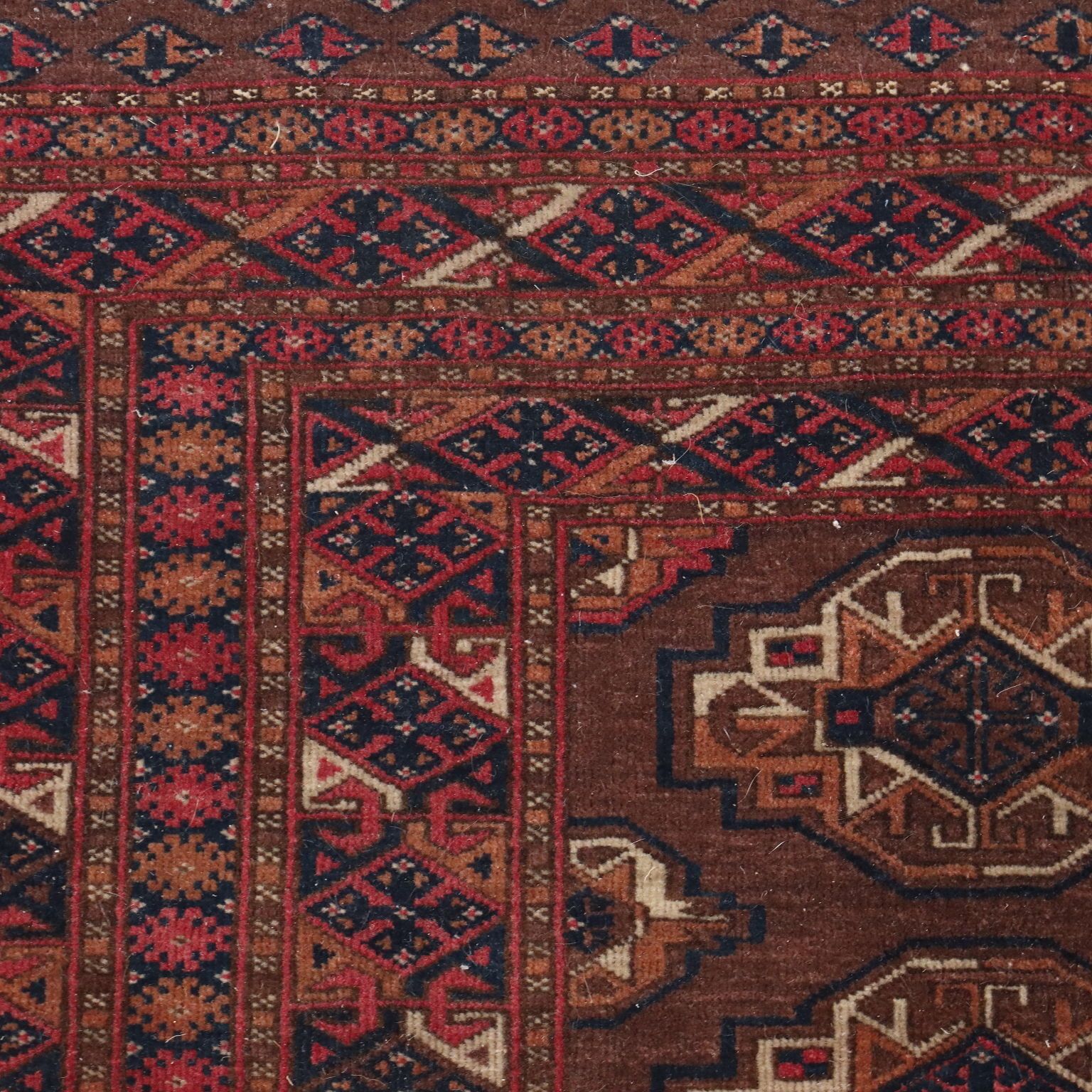 Antique Bukhara Carpet Wool Thin Knot Turkmenistan 75 X 47 In photo Textiles