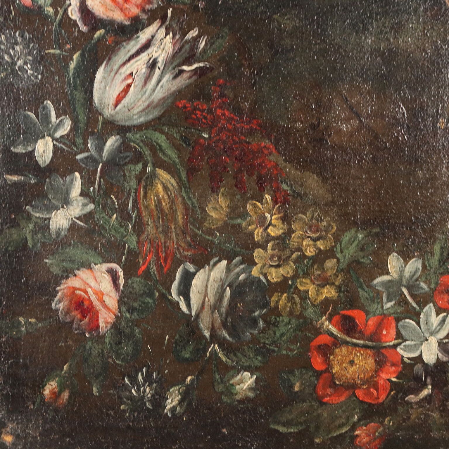 Antique Painting Religious Subject Oil On Canvas XVII Century photo vintage