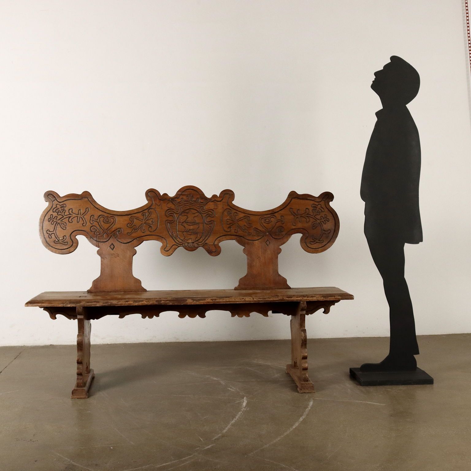 Antique Baroque Bench Walnut Italy XVIII Century photo furniture