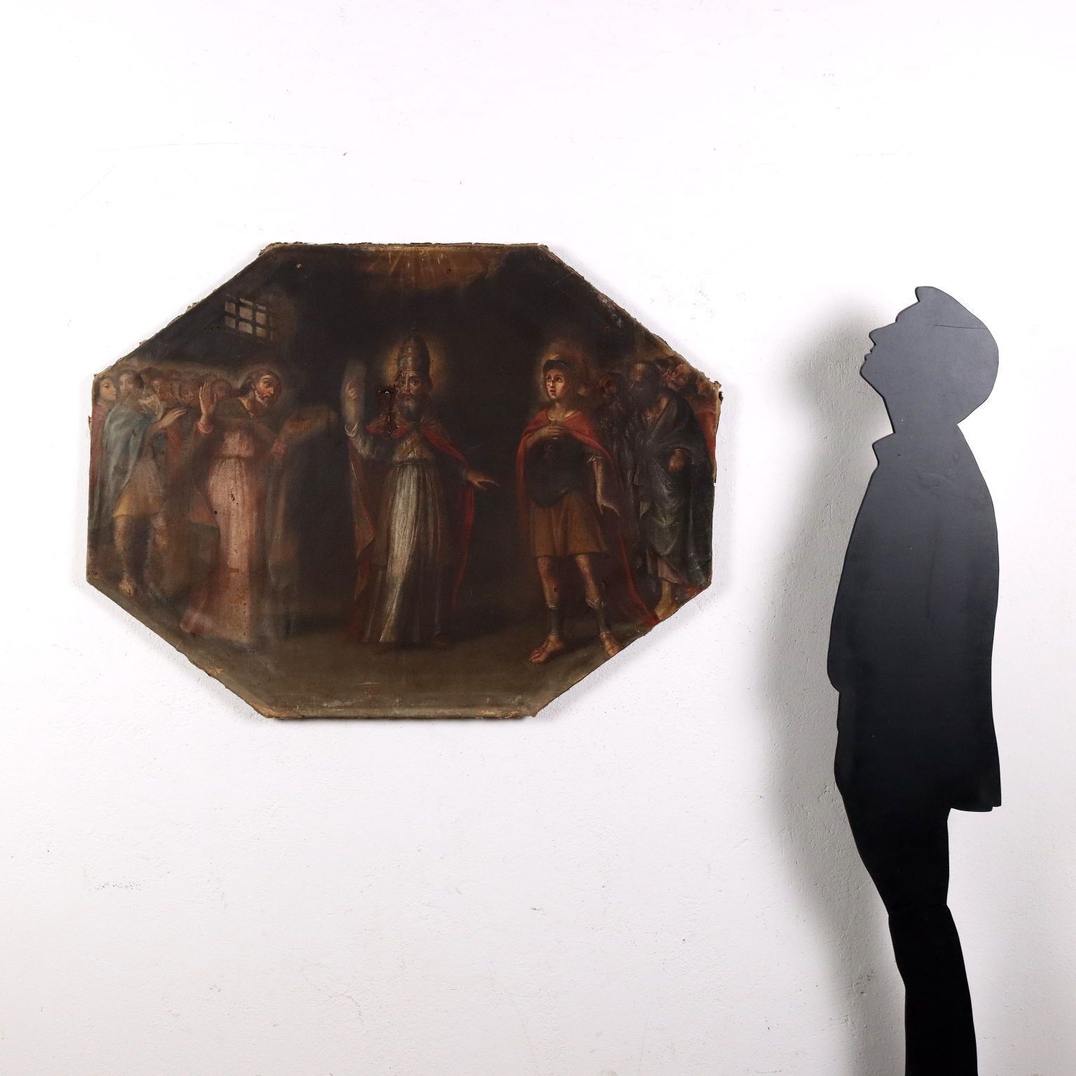 Antique Painting Religious Subject Oil On Canvas Italy XVII Century photo furniture