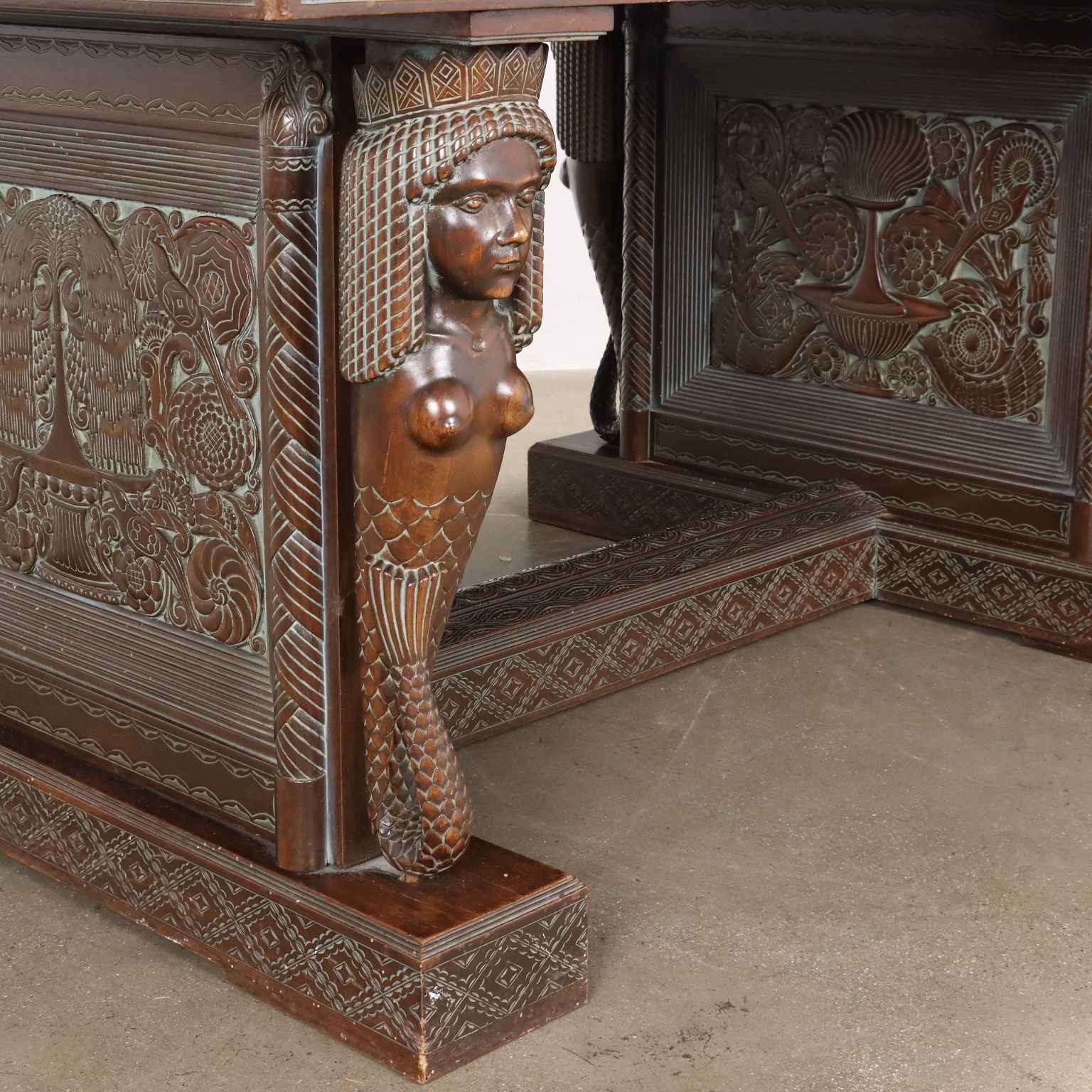 Antique Table Rino Galbiati Ethnic Style Italy XX Century photo 3520.0