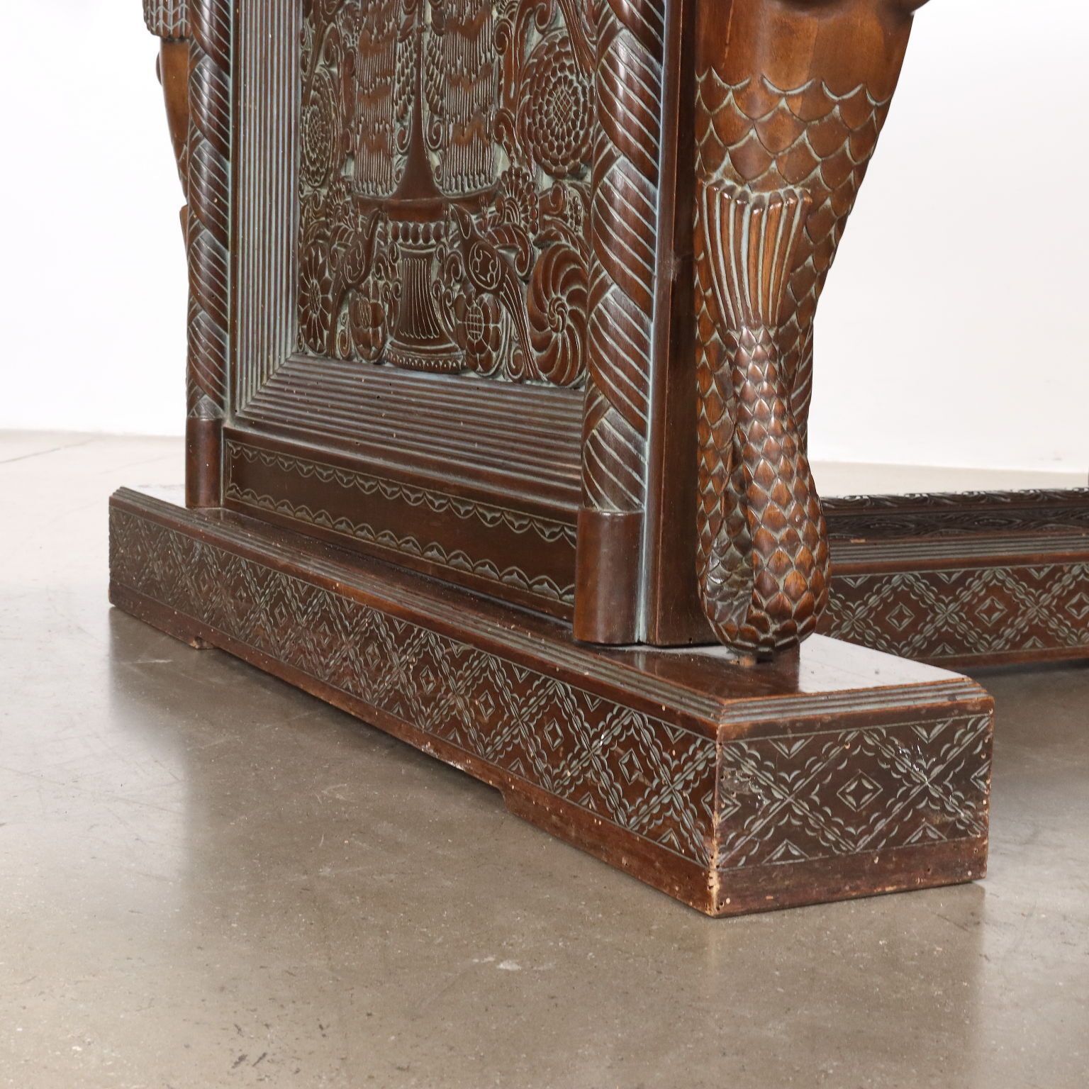 Antique Table Rino Galbiati Ethnic Style Italy XX Century photo vintage