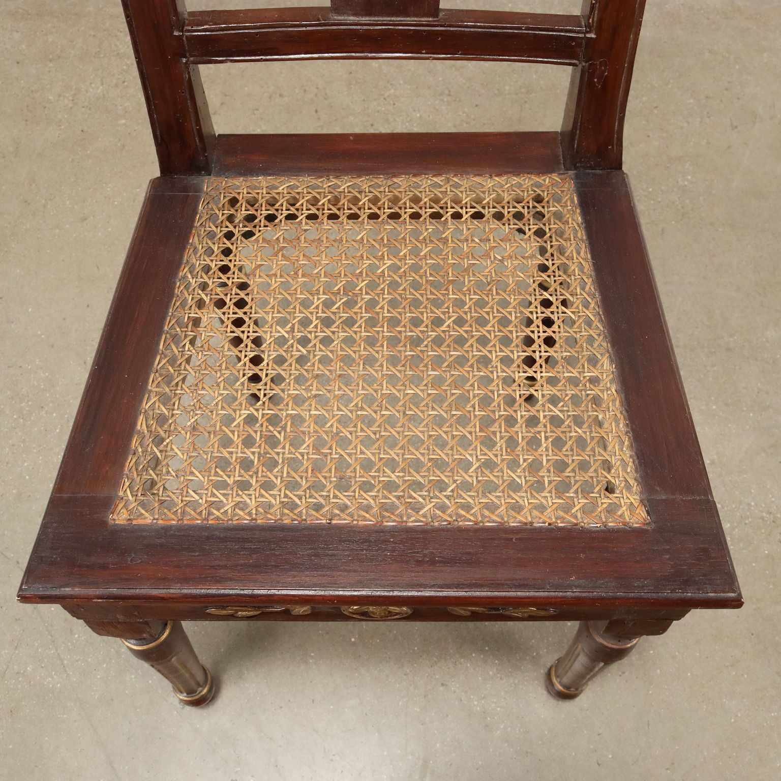 Antique Neo Classical Chairs Walnut Metal Italy XVIII Century photo vintage