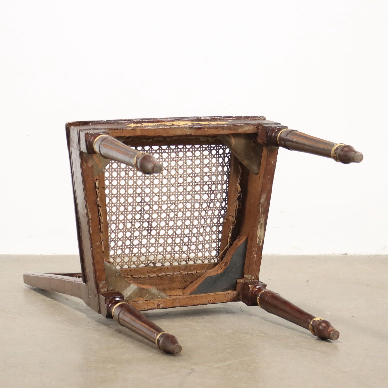 photo for sale Antique Neo Classical Chairs Walnut Metal Italy XVIII Century