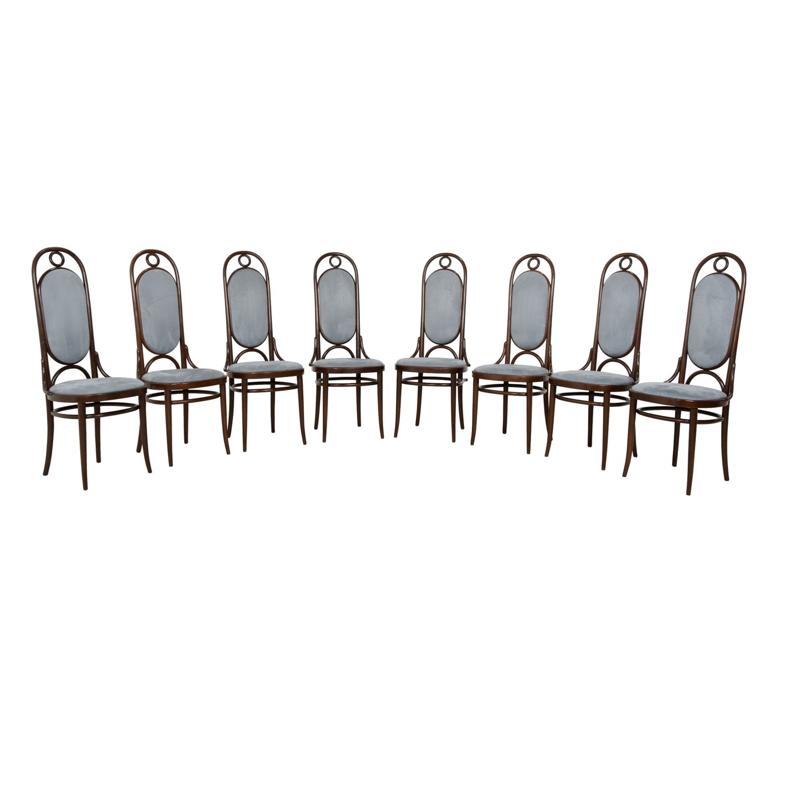 Set Van 8 Stoelen, Thonet Houten Stoel, Bruin Eetkamer