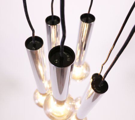 Chrome & Glass Cascading Light By Motoko Ishii For Staff, 1970s photo vinterior