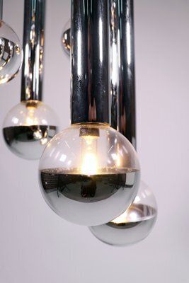 Chrome & Glass Cascading Light By Motoko Ishii For Staff, 1970s photo buy