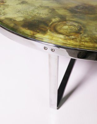 Mid Century Brutalist Crater Glass Coffee Table, 1970s photo Furniture