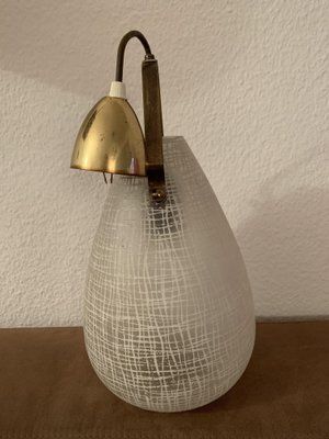 Mid Century Italian Brass And Glass Drop Pendant Lamp, 1950s photo buy