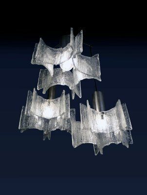 Frosted Murano Glass And Chrome Pendant Lamp From Kaiser Idell / Kaiser Leuchten, 1960s photo furniture