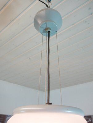 Space Age Italian Murano Glass And Metal Capsule Pendant Lamp, 1980s photo Lighting