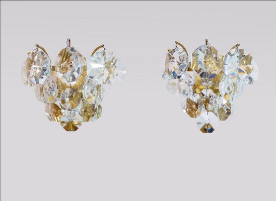 German Crystal And Brass Sconces By Christoph Palme, 1960s, Set Of 2 photo furniture