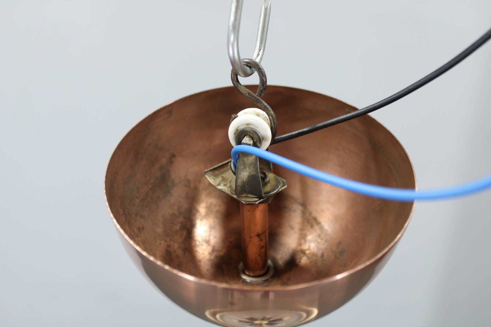 1930s Bauhaus "Ufo" Chandelier In Copper Finish By Josef Hurka, Czechoslovakia photo 789.0