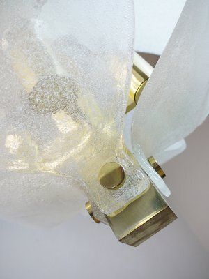 German Frosted Murano Glass Petals & Brass Pendant Lamp From Kaiser Idell / Kaiser Leuchten, 1960s photo buy