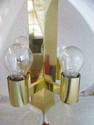 photo furniture German Frosted Murano Glass Petals & Brass Pendant Lamp From Kaiser Idell / Kaiser Leuchten, 1960s