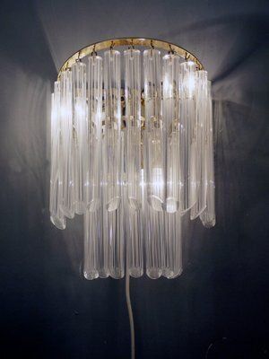 Italian Murano Glass And Gilt Brass Sconce By Paolo Venini For Camer, 1960s photo 1135.0