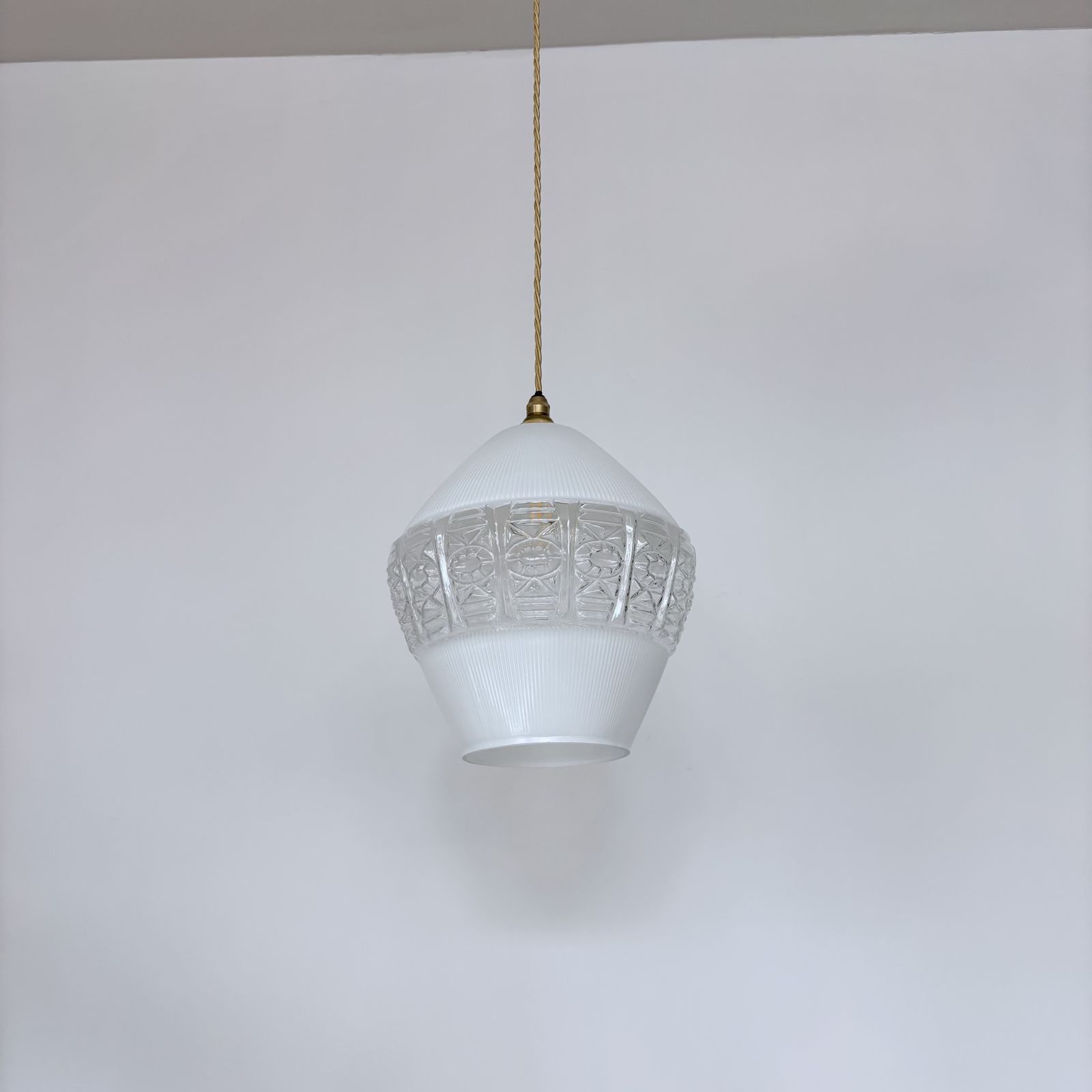 Pair Of Mid Century Decorative White Glass Shades photo furniture