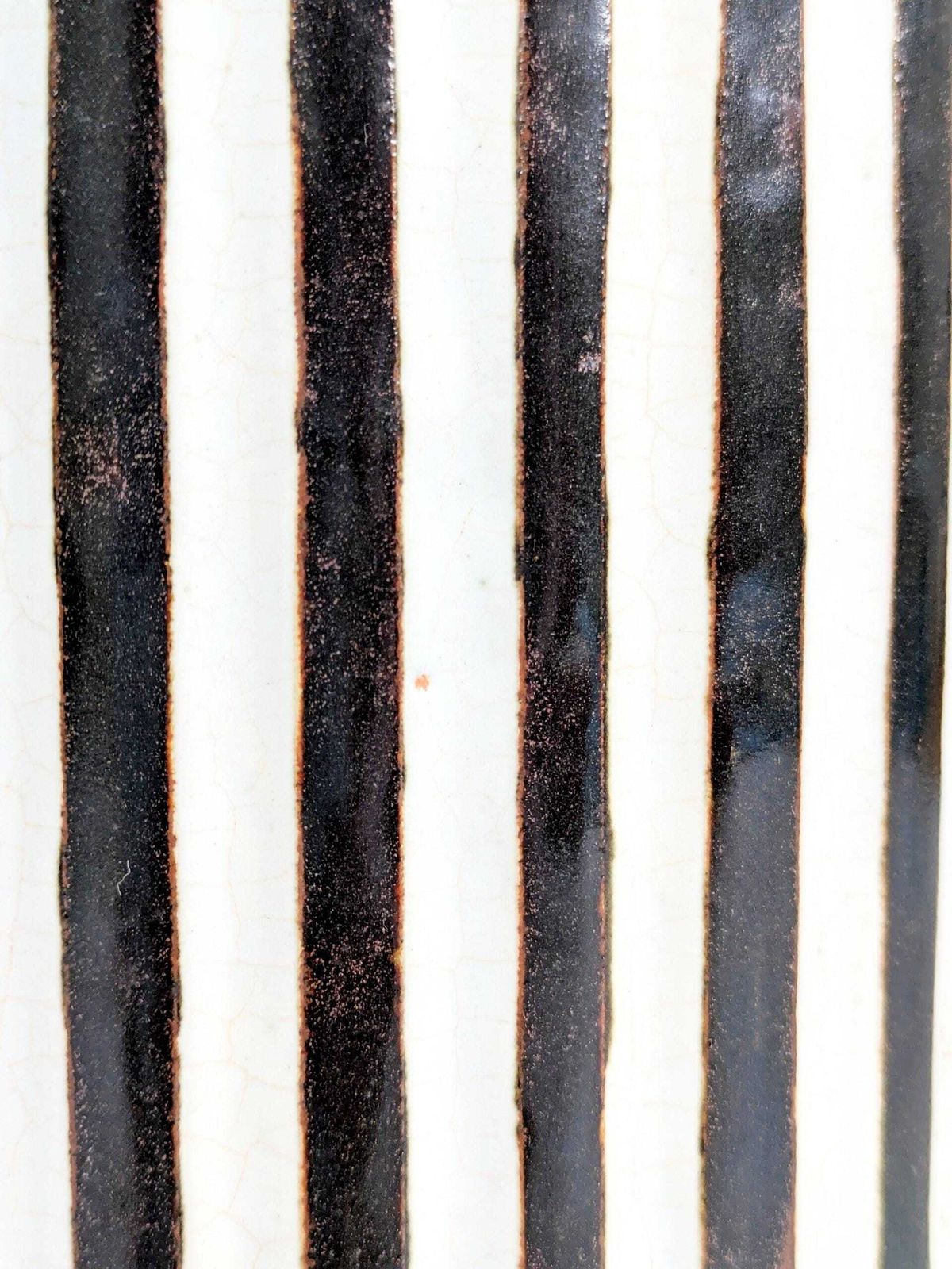 Vintage Ceramic Lidded Canister With Brown & Cream Stripes, Mid Century Glazed Urn photo 191.0