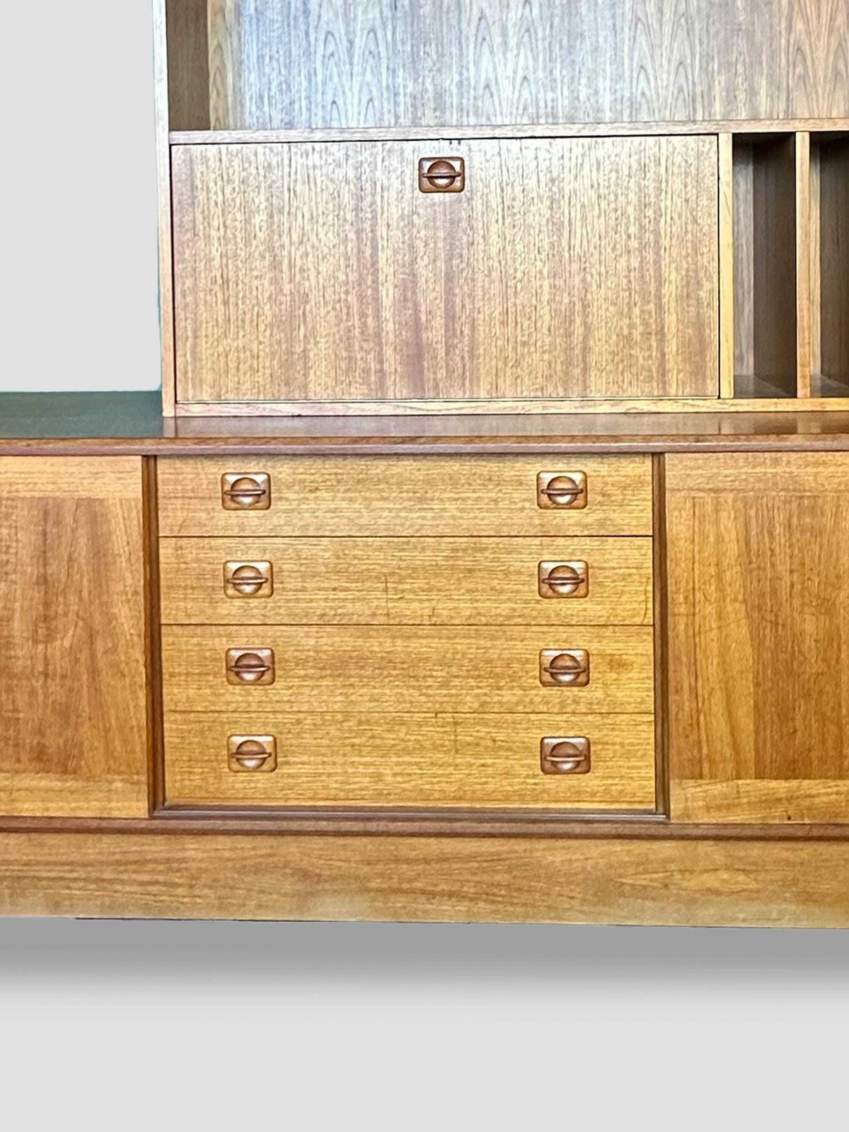 Mid Century Danish Teak Wall Unit By Clausen & Son For Silkeborg Circa 1960 Vintage Storage photo vinterior