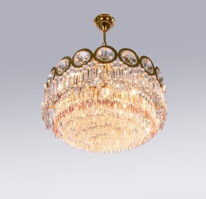 Swarovski Crystal & Brass Chandelier Attributed To Palwa, Germany, 1960s photo furniture