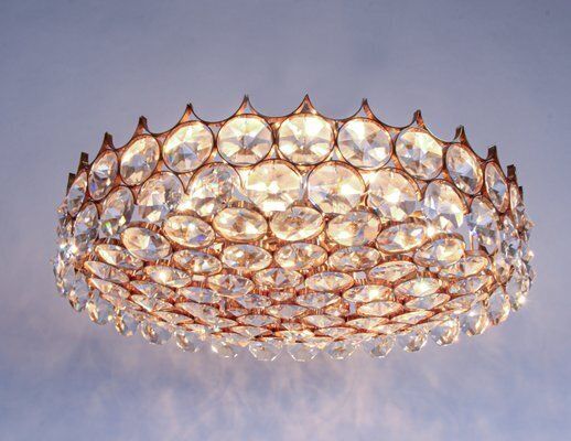 27 Semi Chandelier In Swarovski Crystal And Brass From Palwa, 1960s photo furniture