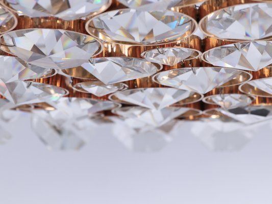 27 Semi Chandelier In Swarovski Crystal And Brass From Palwa, 1960s photo vinterior