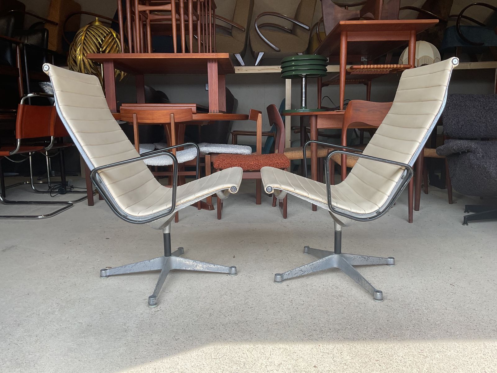 Furniture Pair Of Charles & Ray Eames For Herman Miller Co. Group Lounge Chairs, Model 681/82, C. 1959 photo