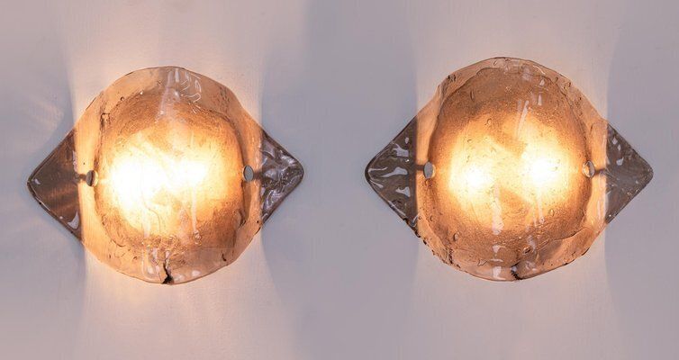 Large Smoked Murano Glass Wall Lights From Kalmar, 1960s, Set Of 2 photo furniture
