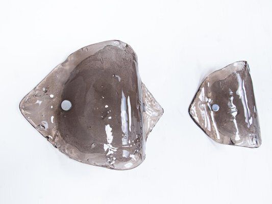 Large Smoked Murano Glass Wall Lights From Kalmar, 1960s, Set Of 2 photo for sale