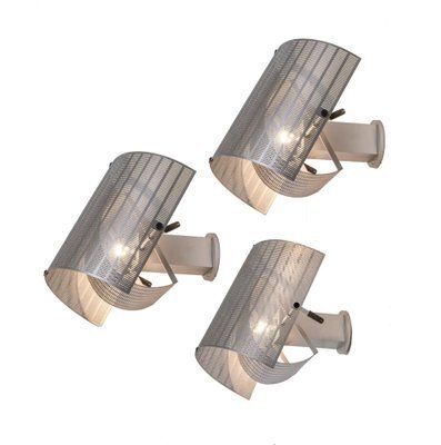Silver Shogun Wall Lights By Mario Botta For Artemide, 1980s, Set Of 3