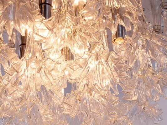 Murano Glass Arethusa Flush Mount Chandelier From Barovier & Toso, 1960s photo Lighting