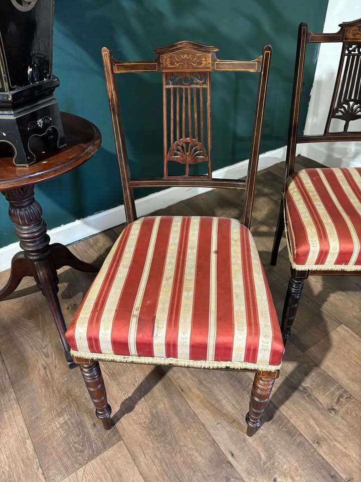 Set Of Four Late Victorian Mahogany Dining Chairs photo for sale