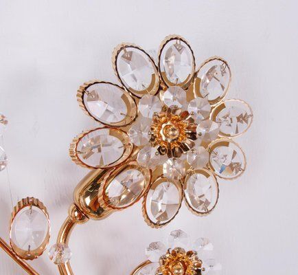 Swarovski Crystal & Gilt Brass Wall Sconce From Palwa, 1960s, Set Of 2 photo 3103.0