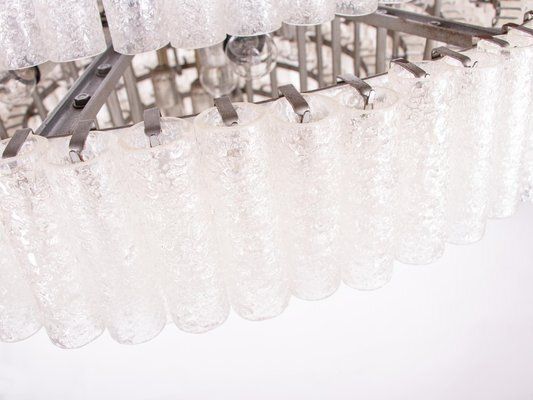 Large Murano Glass Tubes Ballroom Chandelier From Doria, 1960s photo vinterior