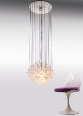Austrian Tulipan Chandelier Or Pendant Light In Blown Glass From Kalmar, 1960s photo furniture