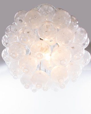 Austrian Tulipan Chandelier Or Pendant Light In Blown Glass From Kalmar, 1960s photo vinterior