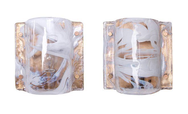 Vintage Wall Sconces In Murano Glass By Egon Hillebrand For Hillebrand Lighting, Germany 1960s, Set Of 2 photo for sale