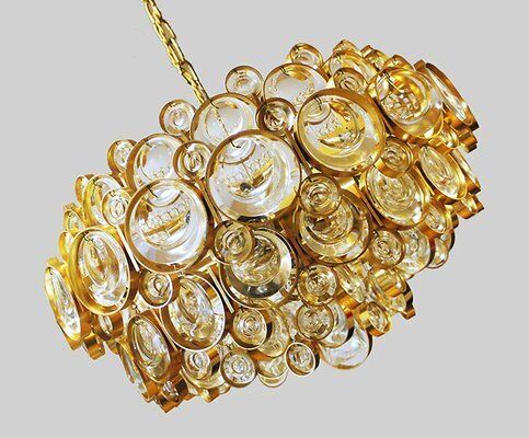 Bubbles Chandelier In Crystal And Gilt Brass By Gaetano Sciolari, 1960s photo vinterior