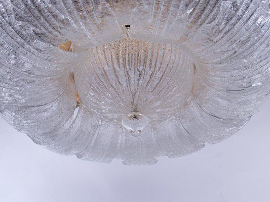 photo buy Rugiada Flush Mount Chandelier In Murano Glass And Brass From Barovier & Toso, Italy, 1970s