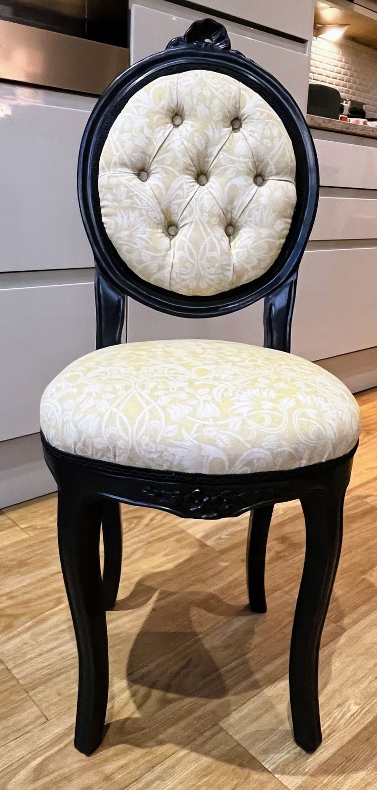 Petite French Vintage Balloon Back Chair photo furniture