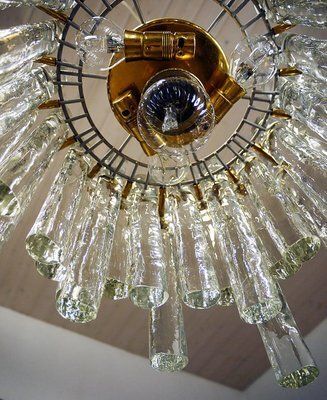 Iced Sticks Chandelier In Murano Glass & Gilt Brass From Kinkeldey, Germany, 1960s photo 3858.0