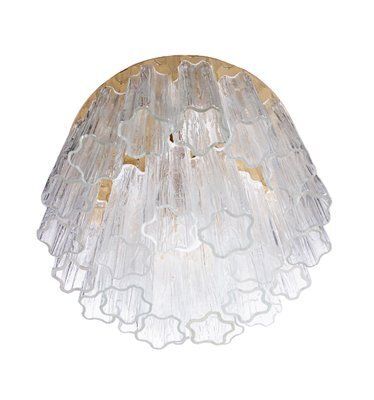 Ceiling Light With Tronchi Murano Glass & Brass By J. T. Kalmar For Kalmar, 1960s photo for sale