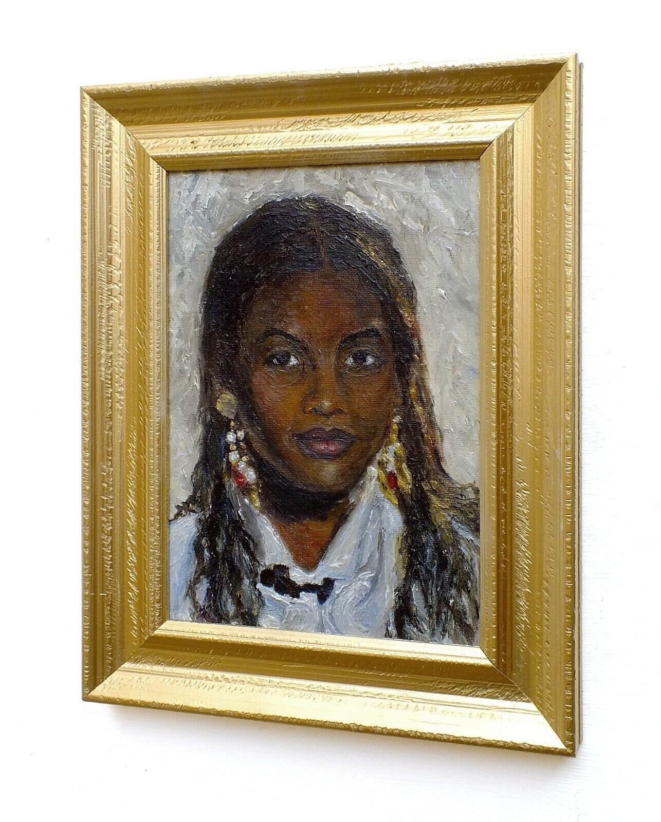 Young Woman Portrait Oil Painting Signed Framed Original  Andi J Lucas photo for sale