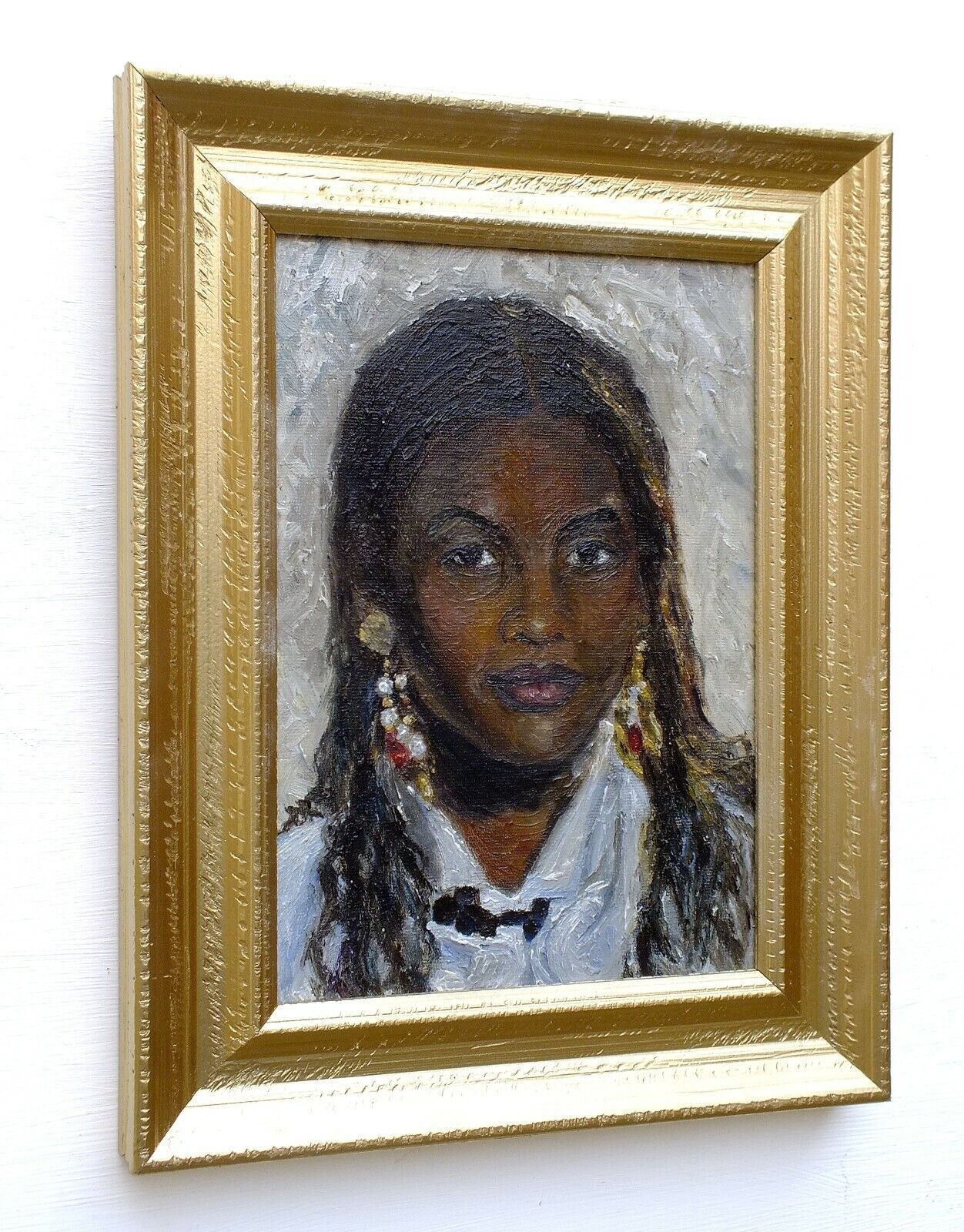 Young Woman Portrait Oil Painting Signed Framed Original  Andi J Lucas photo Art