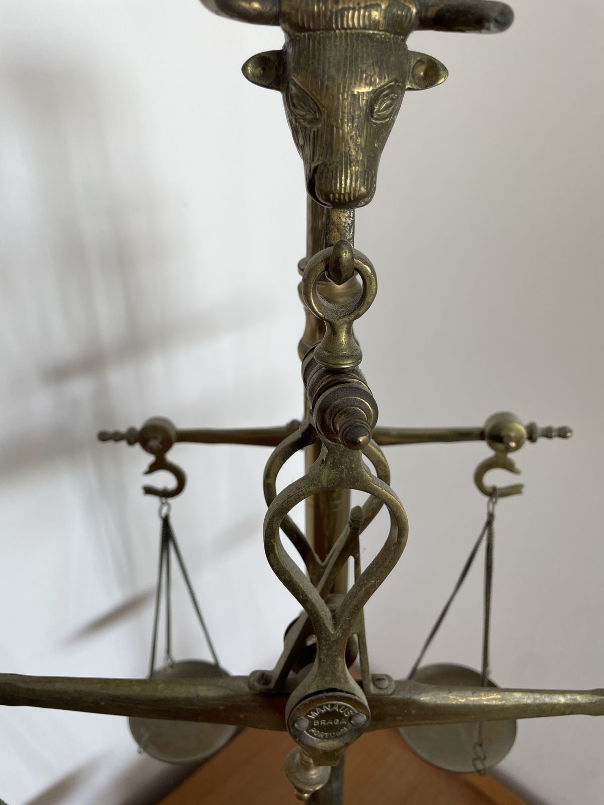 Portuguese Brass Weighing Scales With Decorative Features photo for sale