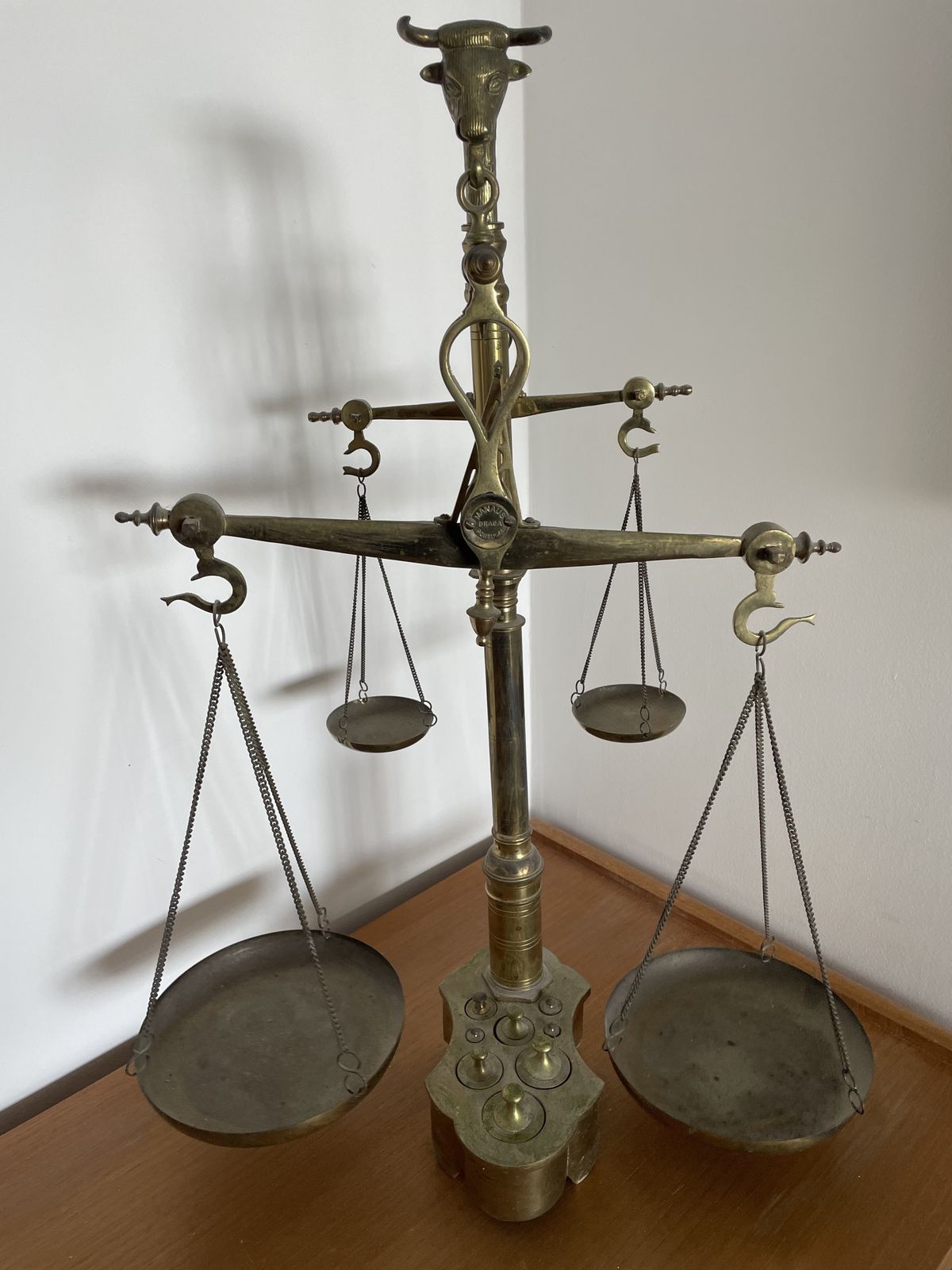 Portuguese Brass Weighing Scales With Decorative Features photo Home Decor