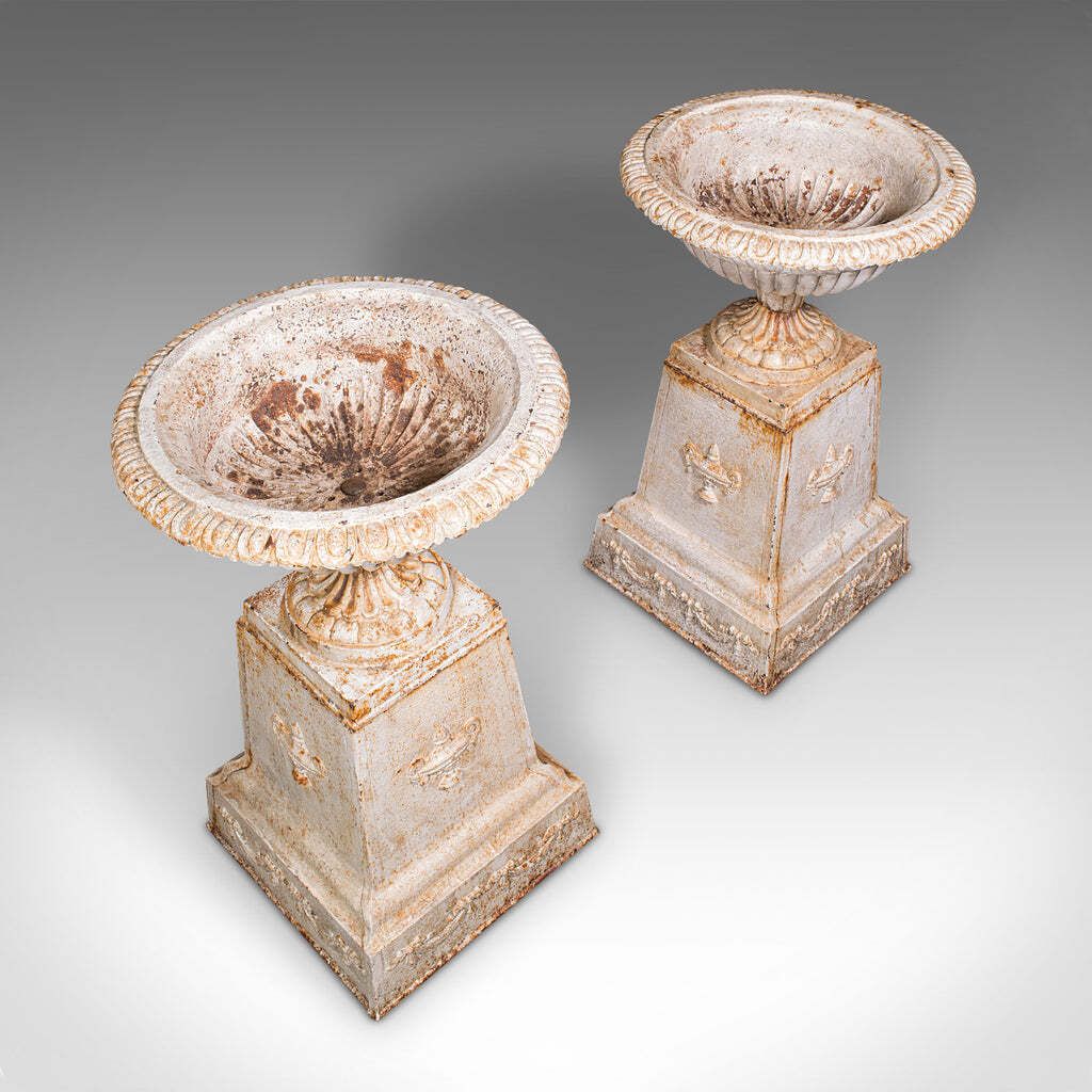 Pair Of Large Antique Garden Planters, English, Cast Iron, Jardiniere, Victorian photo 5043.0
